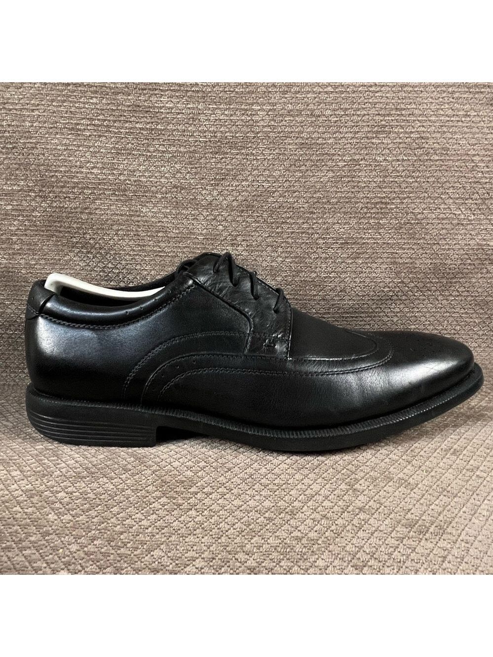 NUNN BUSH Men’s Black Wingtip Lace Up Leather Dress Shoes sz 9.5M LIKE NEW - Picture 9 of 16